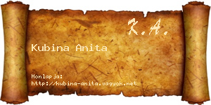 Kubina Anita névjegykártya